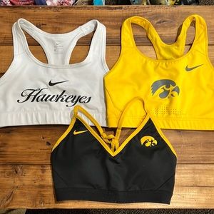 University of Iowa Nike sports bras (razor back)